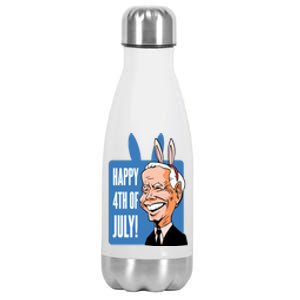 Happy 4th Of July Funny Biden Easter Bunny Parody Stainless Steel Insulated Water Bottle