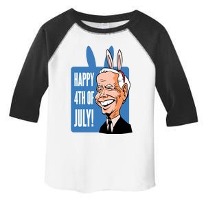 Happy 4th Of July Funny Biden Easter Bunny Parody Toddler Fine Jersey T-Shirt