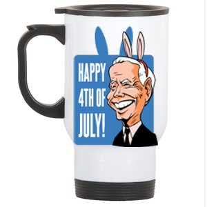 Happy 4th Of July Funny Biden Easter Bunny Parody Stainless Steel Travel Mug