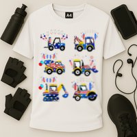 Happy 4th Of July Crane Truck Construction Cooling Performance Crew T-Shirt