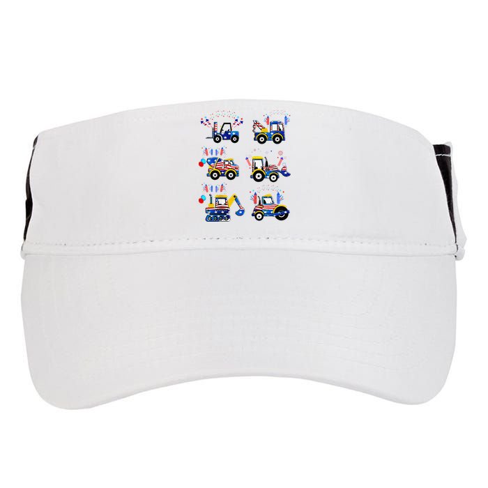 Happy 4th Of July Crane Truck Construction Adult Drive Performance Visor
