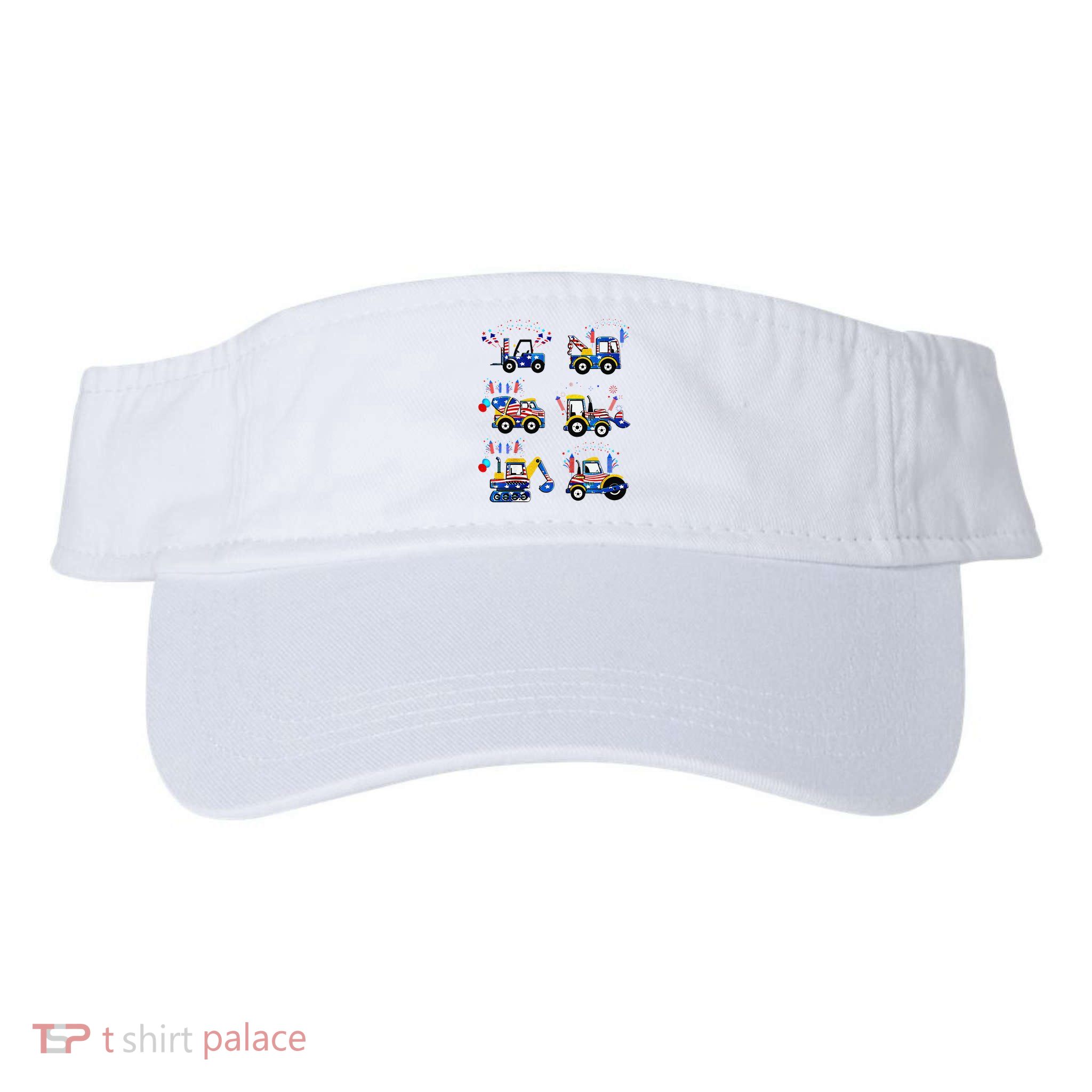 Happy 4th Of July Crane Truck Construction Visor