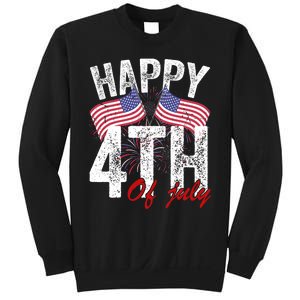 Happy 4th Of July American Flag Usa Patriotic Sweatshirt