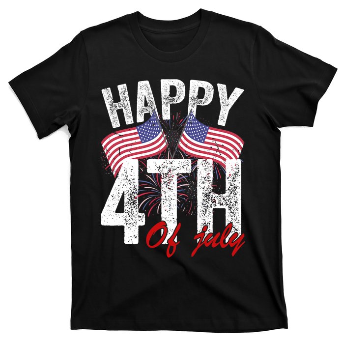 Happy 4th Of July American Flag Usa Patriotic T-Shirt