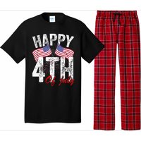 Happy 4th Of July American Flag Usa Patriotic Pajama Set