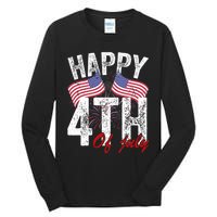 Happy 4th Of July American Flag Usa Patriotic Tall Long Sleeve T-Shirt