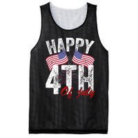 Happy 4th Of July American Flag Usa Patriotic Mesh Reversible Basketball Jersey Tank