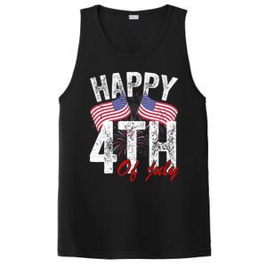 Happy 4th Of July American Flag Usa Patriotic PosiCharge Competitor Tank