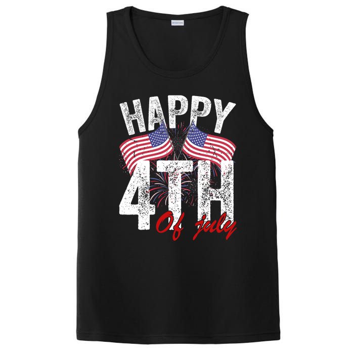 Happy 4th Of July American Flag Usa Patriotic PosiCharge Competitor Tank