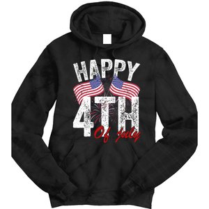 Happy 4th Of July American Flag Usa Patriotic Tie Dye Hoodie