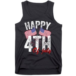 Happy 4th Of July American Flag Usa Patriotic Tank Top