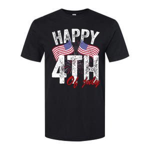 Happy 4th Of July American Flag Usa Patriotic Softstyle CVC T-Shirt