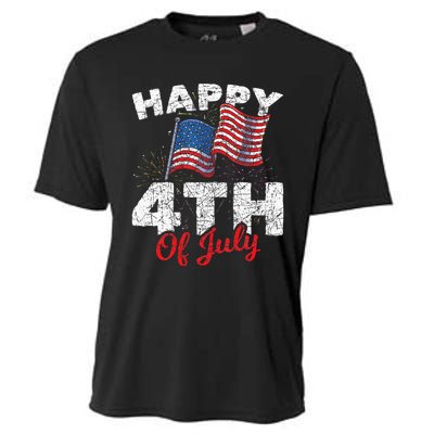 Happy 4th Of July Patriotic American US Flag 4th Of July Cooling Performance Crew T-Shirt