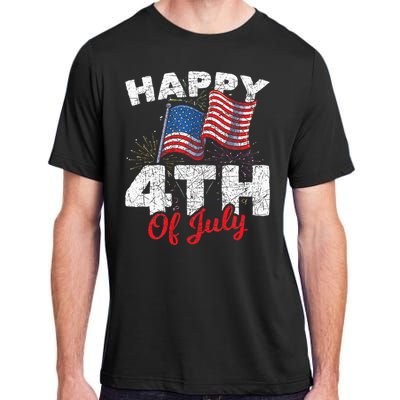 Happy 4th Of July Patriotic American US Flag 4th Of July Adult ChromaSoft Performance T-Shirt