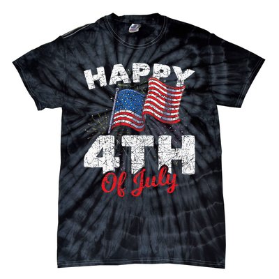 Happy 4th Of July Patriotic American US Flag 4th Of July Tie-Dye T-Shirt