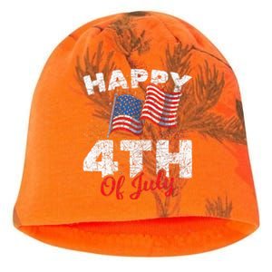 Happy 4th Of July Patriotic American US Flag 4th Of July Kati - Camo Knit Beanie