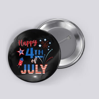 Happy 4th of July American Independence Day Celebration  Button