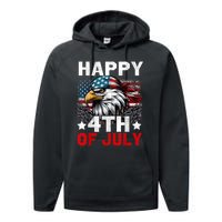 Happy 4th Of July Patriotic Apparel Performance Fleece Hoodie