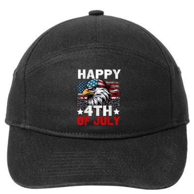 Happy 4th Of July Patriotic Apparel 7-Panel Snapback Hat