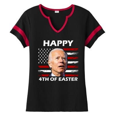 Happy 4th Of Easter Joe Biden Funny Ladies Halftime Notch Neck Tee