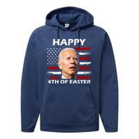 Happy 4th Of Easter Joe Biden Funny Performance Fleece Hoodie