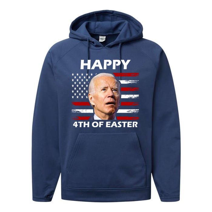 Happy 4th Of Easter Joe Biden Funny Performance Fleece Hoodie