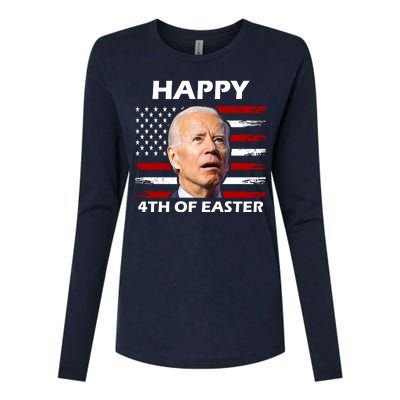 Happy 4th Of Easter Joe Biden Funny Womens Cotton Relaxed Long Sleeve T-Shirt