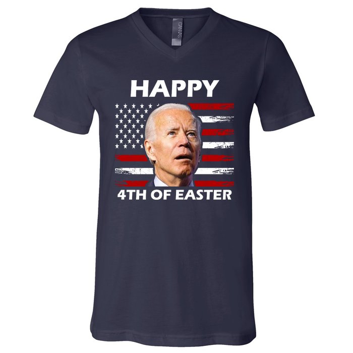 Happy 4th Of Easter Joe Biden Funny V-Neck T-Shirt