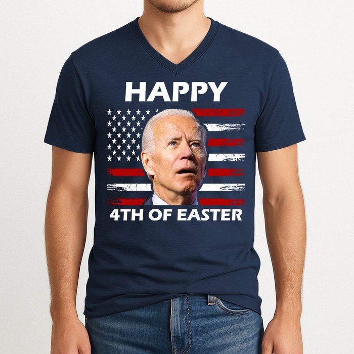 Happy 4th Of Easter Joe Biden Funny V-Neck T-Shirt