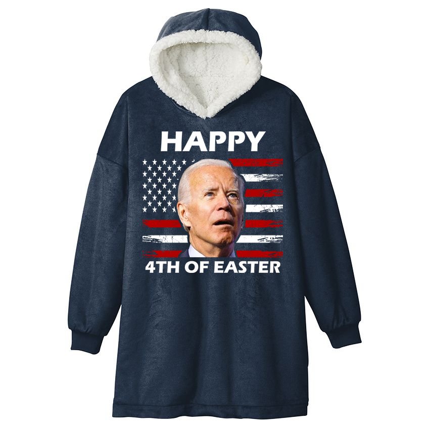 Happy 4th Of Easter Joe Biden Funny Hooded Wearable Blanket