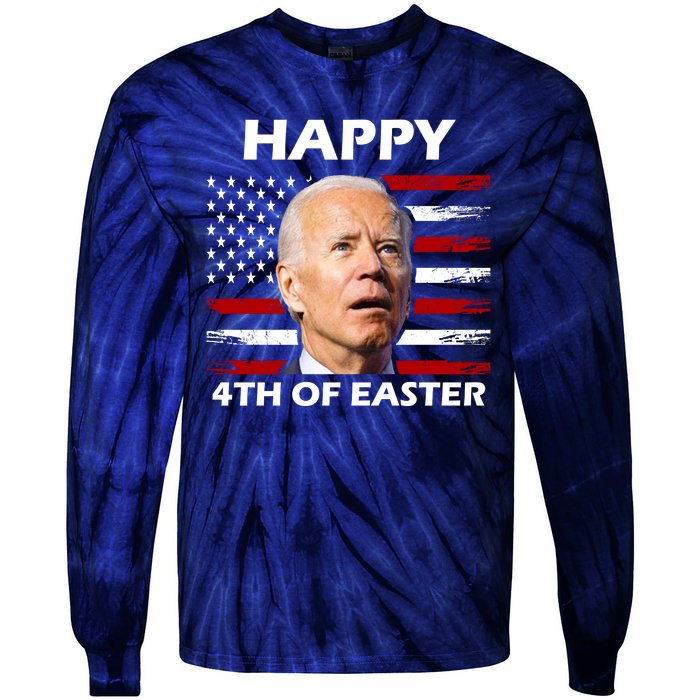 Happy 4th Of Easter Joe Biden Funny Tie-Dye Long Sleeve Shirt