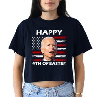 Happy 4th Of Easter Joe Biden Funny Crop Top