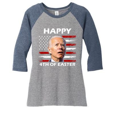 Happy 4th Of Easter Joe Biden Funny Women's Tri-Blend 3/4-Sleeve Raglan Shirt