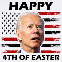 Happy 4th Of Easter Joe Biden Funny Garment-Dyed Sweatshirt