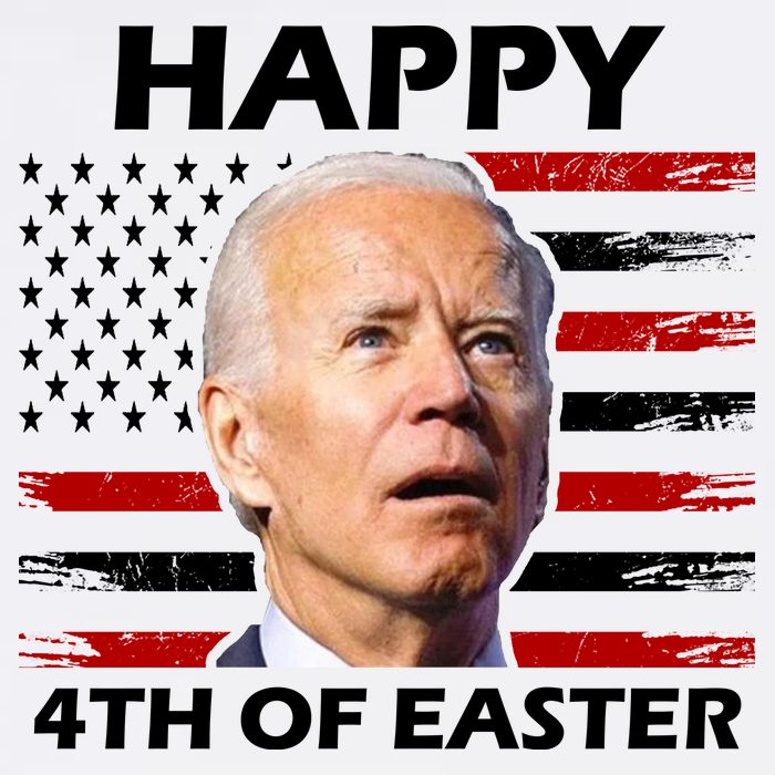 Happy 4th Of Easter Joe Biden Funny Garment-Dyed Sweatshirt