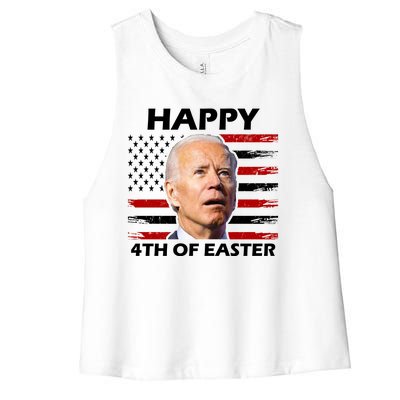 Happy 4th Of Easter Joe Biden Funny Women's Racerback Cropped Tank