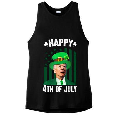 Happy 4th Of July Funny Biden St Patrick's Day Holiday Ladies PosiCharge Tri-Blend Wicking Tank