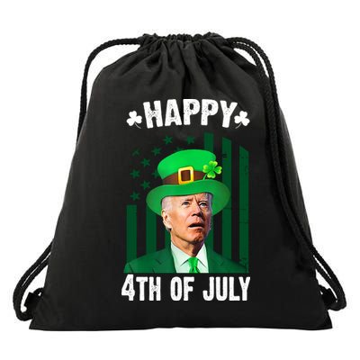 Happy 4th Of July Funny Biden St Patrick's Day Holiday Drawstring Bag