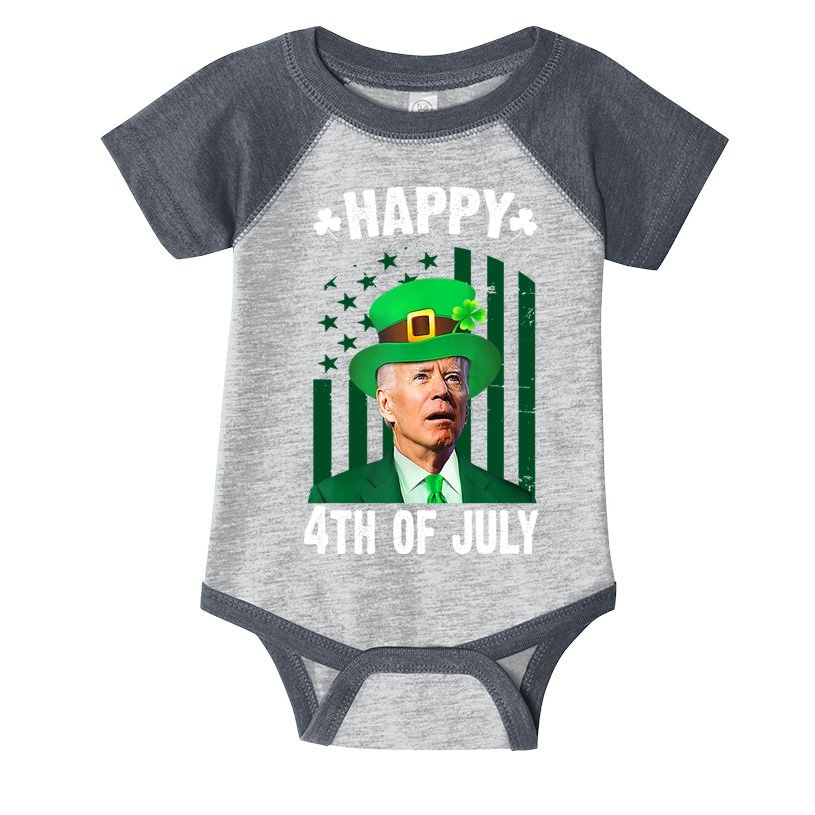 Happy 4th Of July Funny Biden St Patrick's Day Holiday Infant Baby Jersey Bodysuit