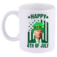 Happy 4th Of July Funny Biden St Patrick's Day Holiday 11oz C Handle Ceramic Mug