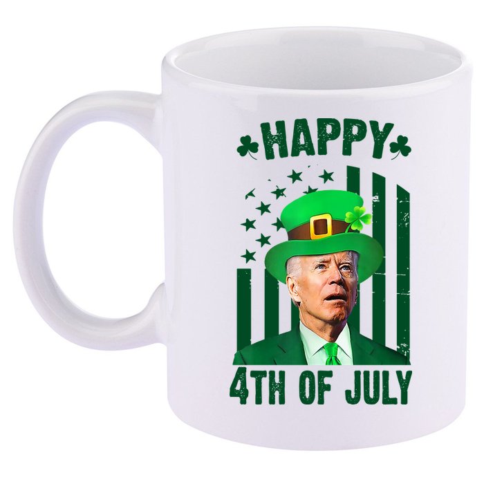 Happy 4th Of July Funny Biden St Patrick's Day Holiday 11oz C Handle Ceramic Mug