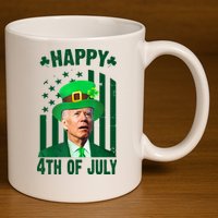Happy 4th Of July Funny Biden St Patrick's Day Holiday 11oz C Handle Ceramic Mug