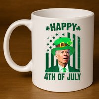 Happy 4th Of July Funny Biden St Patrick's Day Holiday 11oz C Handle Ceramic Mug