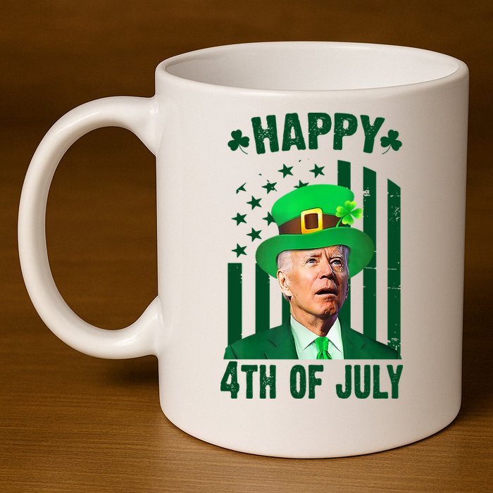 Happy 4th Of July Funny Biden St Patrick's Day Holiday 11oz C Handle Ceramic Mug
