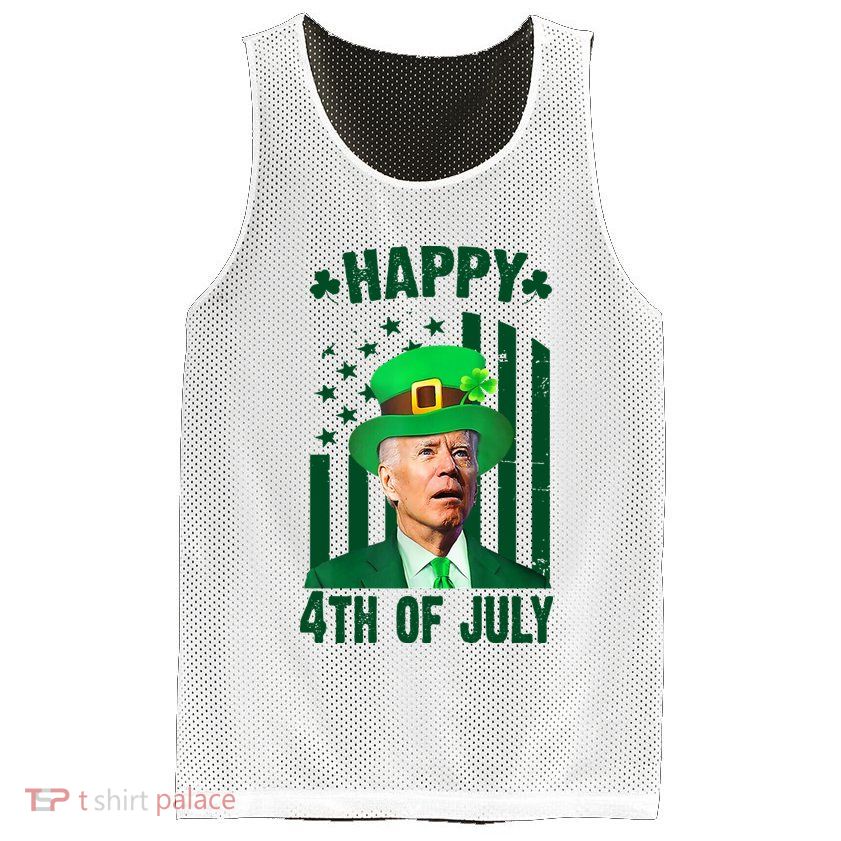Happy 4th Of July Funny Biden St Patrick's Day Holiday Mesh Reversible Basketball Jersey Tank