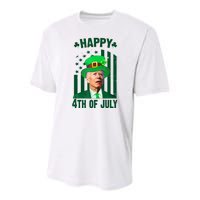 Happy 4th Of July Funny Biden St Patrick's Day Holiday Youth Performance Sprint T-Shirt