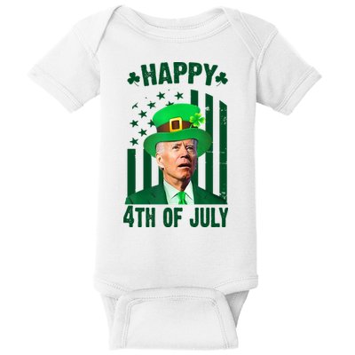 Happy 4th Of July Funny Biden St Patrick's Day Holiday Baby Bodysuit