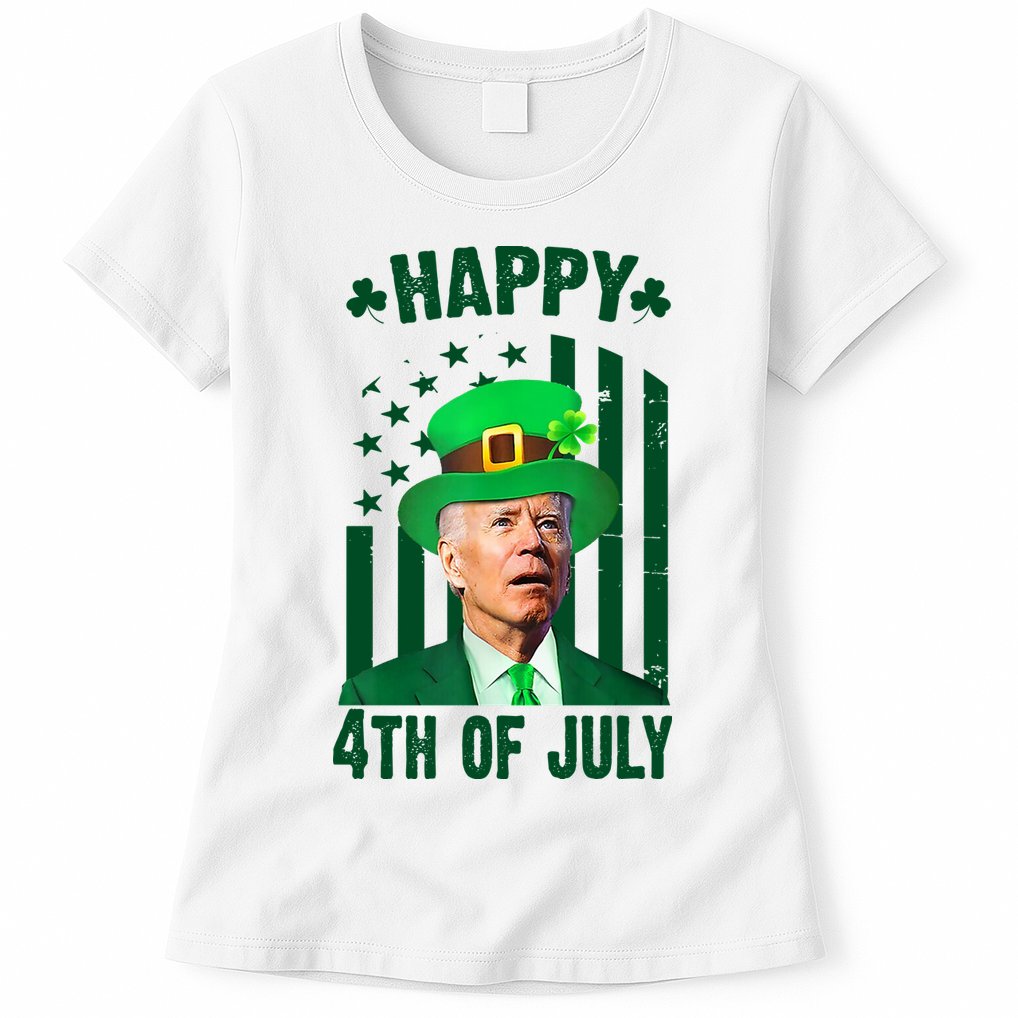 Happy 4th Of July Funny Biden St Patrick's Day Holiday Womens T-Shirt