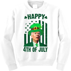 Happy 4th Of July Funny Biden St Patrick's Day Holiday Kids Sweatshirt