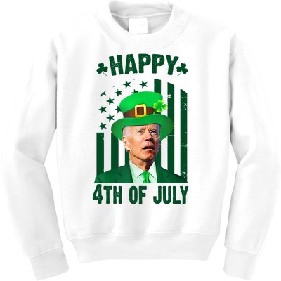 Happy 4th Of July Funny Biden St Patrick's Day Holiday Kids Sweatshirt